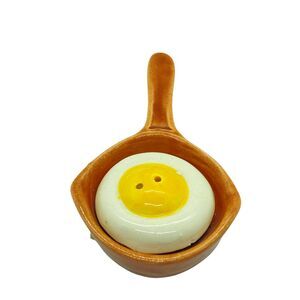 Salt & Pepper Shaker Vintage Knotts Berry Farm Multicolor Egg & Fry Pan Ceramic